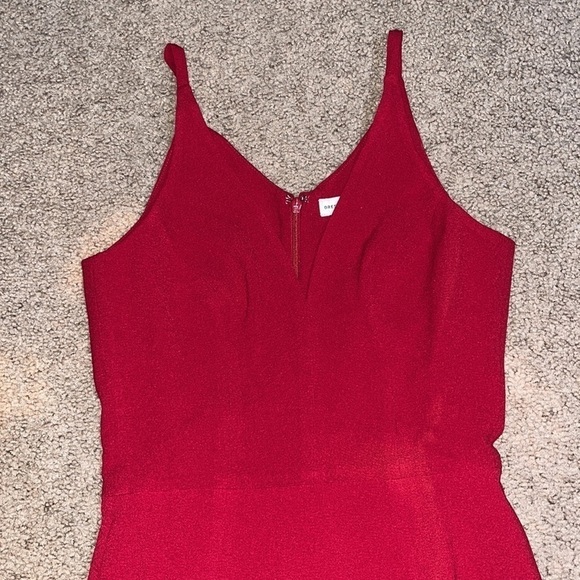 Dress The Population Lyla V-Neck Sleeveless Crepe Sheath Pencil Dress Garnet XXL - Picture 5 of 10